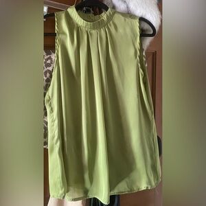 Elementz Green Satin Sleeveless Blouse